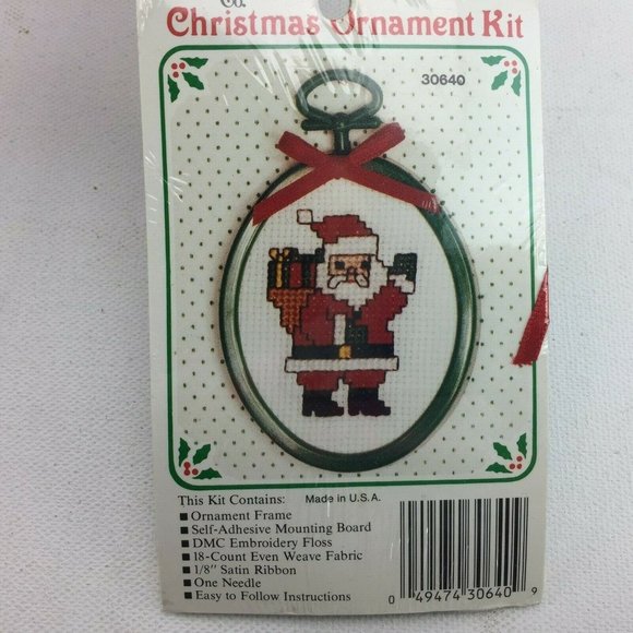 The New Berlin Co. Merry Christmas Ornament Kit Santa Mice Counted Cross Stitch - Picture 2 of 11
